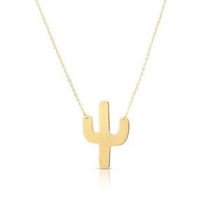 14K Gold Cactus Necklace